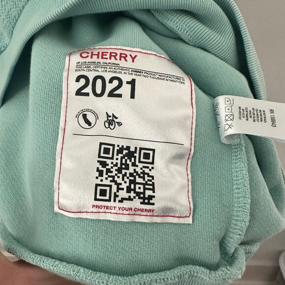 Cherry LA Sweatshirt Mint Green Size Large EUC - Picture 6 of 7